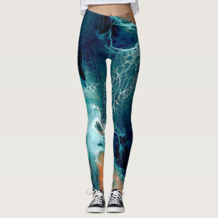 Emerald Tides in Motion Leggings
