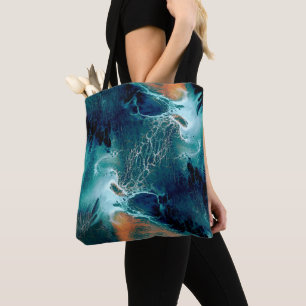 Emerald Tides in Motion Tote Bag
