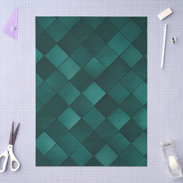Emerald Tile Pattern – Modern Luxury Tissue Paper (Craft)