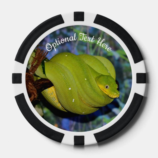 Emerald Tree Boa Pet Snake Poker Chips (Front)