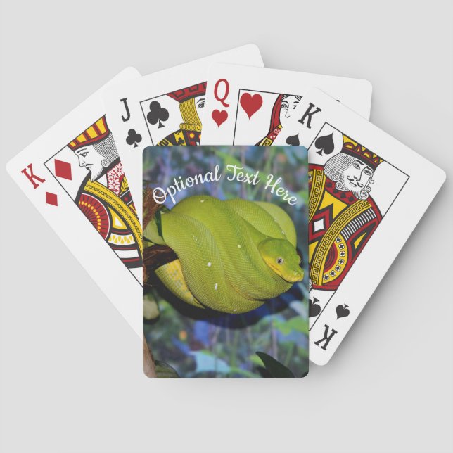 Emerald Tree Boa Snake Playing Cards (Back)