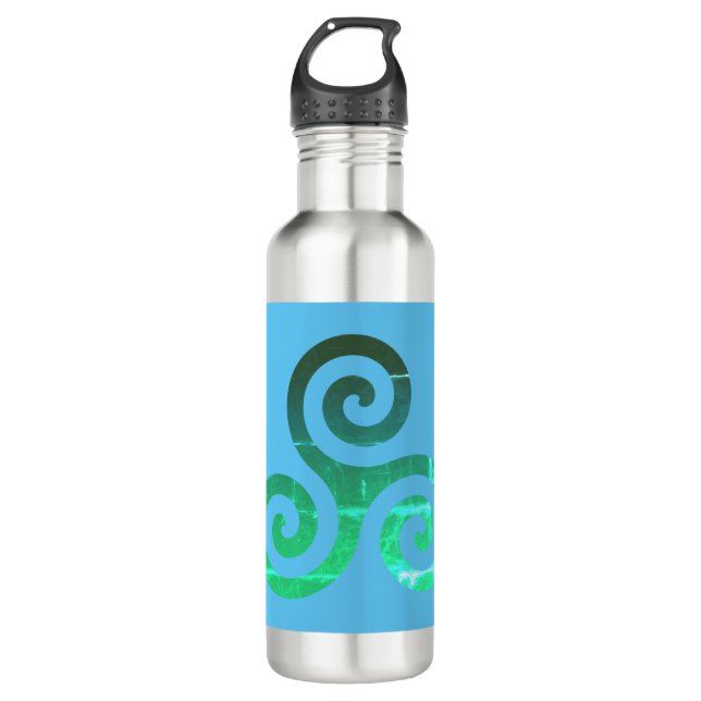 Emerald Triskele Ancient Celtic Symbol 710 Ml Water Bottle (Front)
