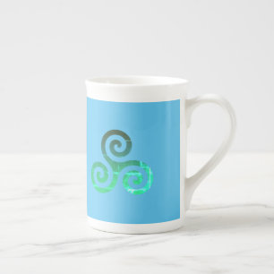 Emerald Triskele Ancient Celtic Symbol Bone China Mug
