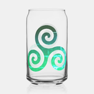 Emerald Triskele Ancient Celtic Symbol Can Glass