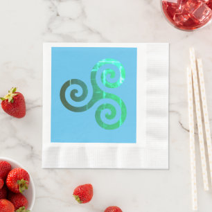 Emerald Triskele Ancient Celtic Symbol Napkin