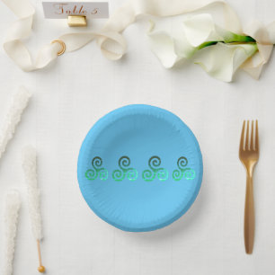 Emerald Triskele Ancient Celtic Symbol Paper Plate