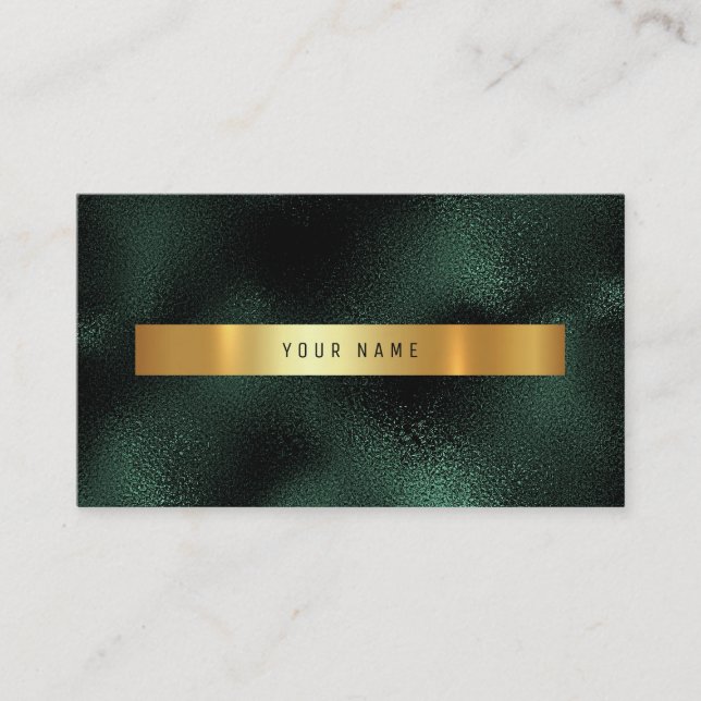 Emerald Tropical Green Gold Vip Ombre Glitter Business Card (Front)