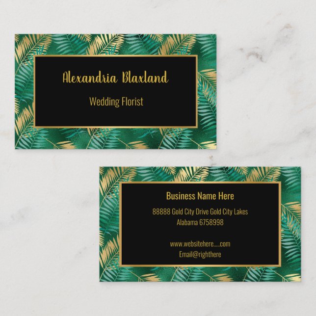 EMERALD TROPICAL PALM  BUSINESS CARD (Front/Back)
