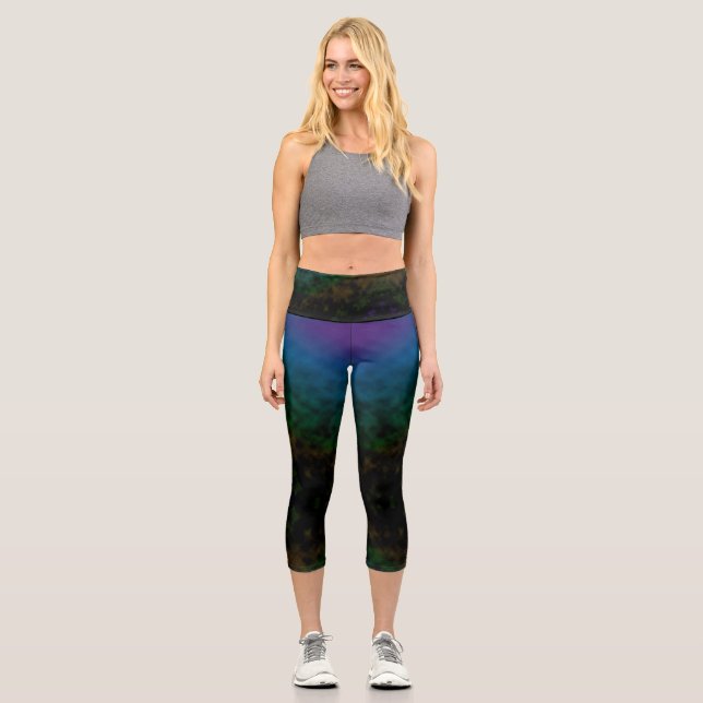 Emerald Twilight Capri Leggings (Front)