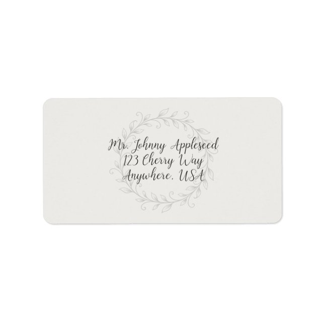 Emerald Vine Wedding Address Label (Front)