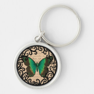 Emerald Vintage Butterfly Keychain