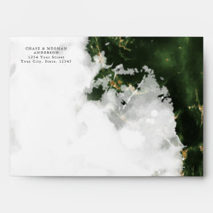 Emerald Watercolor Geode BarefootBride™ Envelope