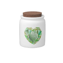Emerald Watercolor Heart 55th Wedding Anniversary