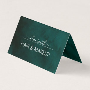Emerald watercolor Monogram Name  Business Card