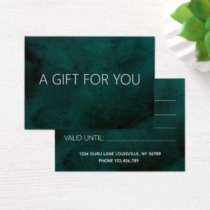 Emerald watercolor Monogram Name GIFT CARD
