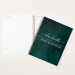 Emerald Watercolor Monogram Name – Personalised Planner