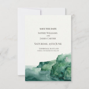 Emerald Watercolor Wedding Save The Date