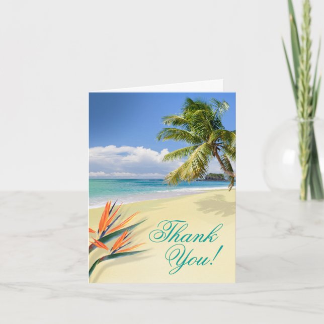 Emerald Waters Beach Thank You Card (Front)
