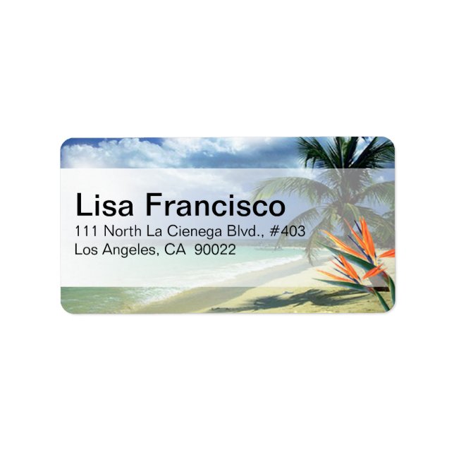 Emerald Waters Tropical Beach Hawaii Jamaica Label (Front)