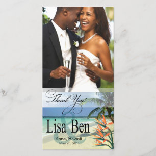 Emerald Waters Tropical Beach Thank You Photo Card