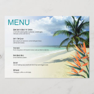 Emerald Waters Tropical Beach Wedding Menu   aqua