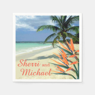 EMERALD WATERS Tropical Beach Wedding Napkin