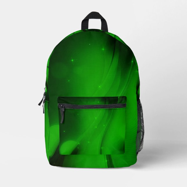 Emerald Wave Printed Backpack (Front)