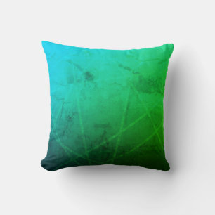 Emerald Waves: Unique Green and Blue Cushion