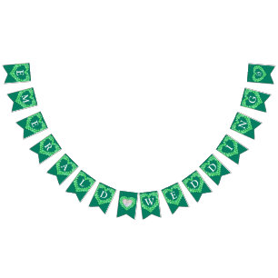 Emerald wedding 55th anniversary custom photo bunting 