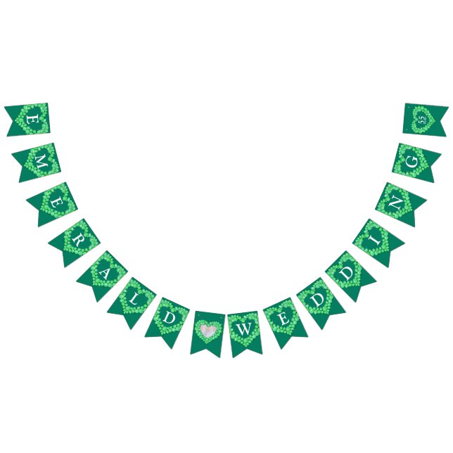 Emerald wedding 55th anniversary custom photo bunting  (All)