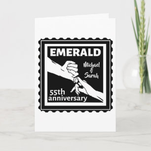Emerald wedding anniversary 55 years card