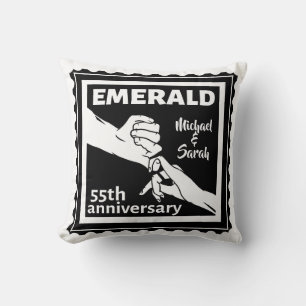 Emerald wedding anniversary 55 years cushion