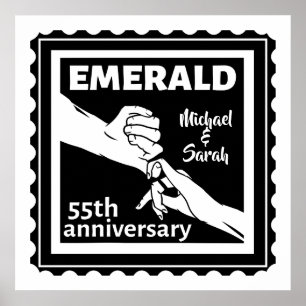 Emerald wedding anniversary 55 years poster