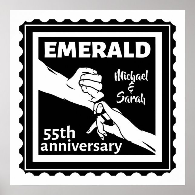 Emerald wedding anniversary 55 years poster (Front)