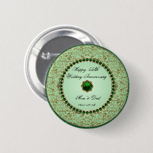 Emerald Wedding Anniversary Button