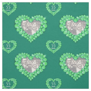 Emerald wedding anniversary custom photo pattern fabric