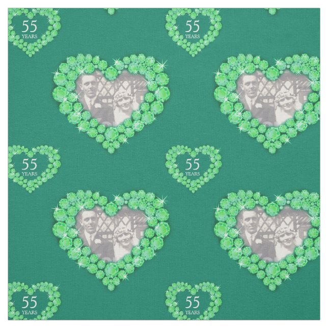 Emerald wedding anniversary custom photo pattern fabric (Swatch)