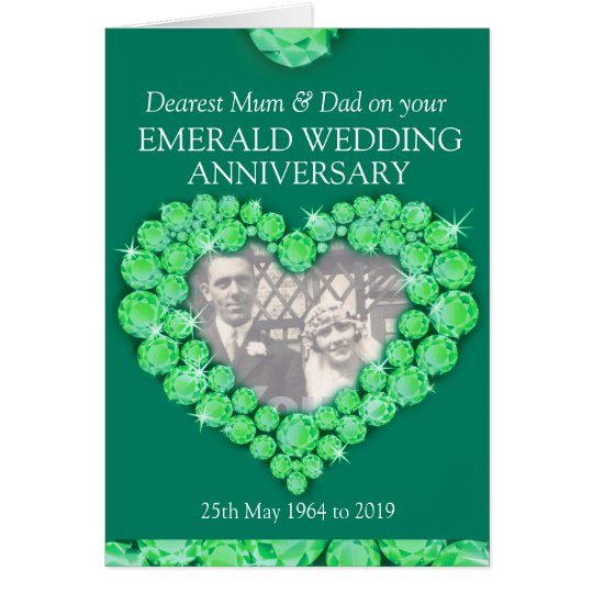  Emerald  wedding  anniversary  parents photo card Zazzle co uk