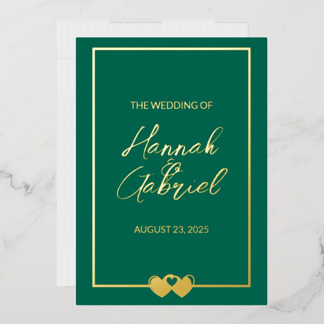Emerald Wedding Foil Invitation (Envelope)