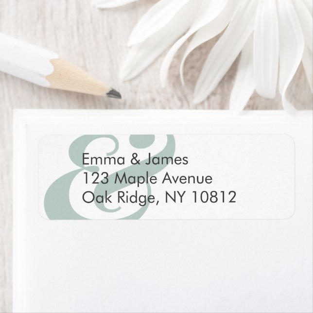 Emerald Wedding Return Address Label | Centred (Insitu)
