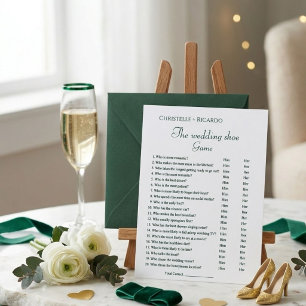 Emerald wedding shoe game, bachelorette party game announcement