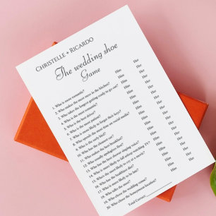 Emerald wedding shoe game, bachelorette party game announcement