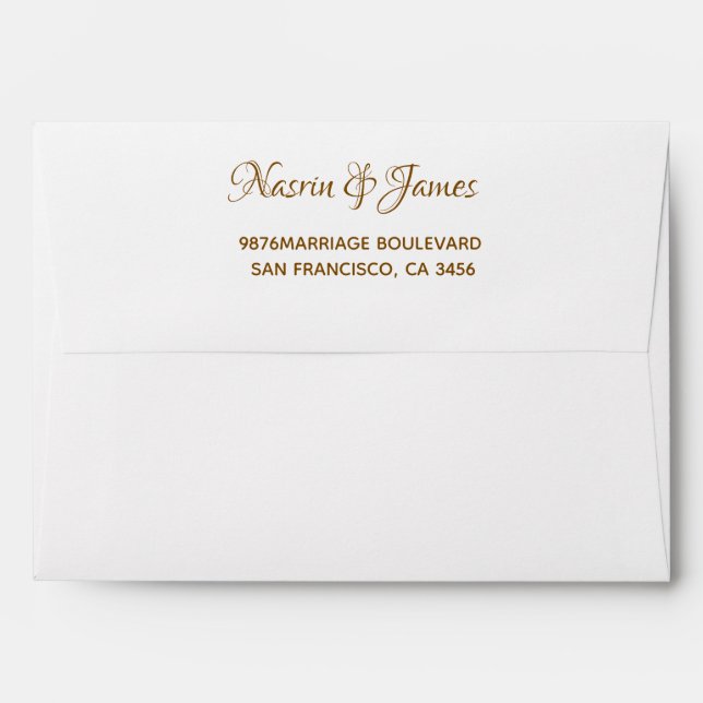 Emerald White Return Address Envelope (Back (Top Flap))