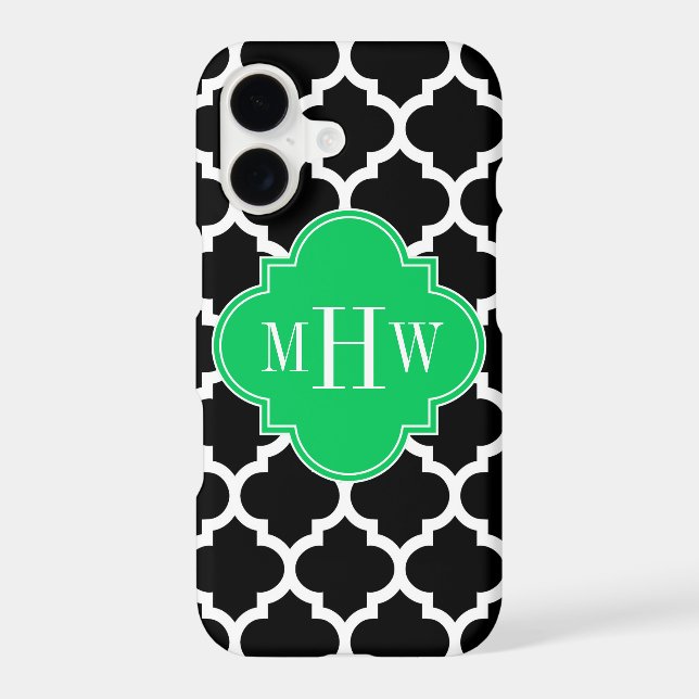 Emerald Wht Moroccan #5 Navy Name Monogram (Back)