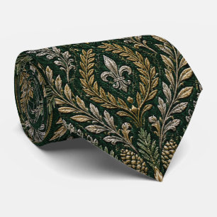 Emerald Winter Baroque Luxury Wedding Tie