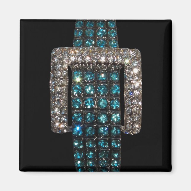 Emeralds and Diamonds Art Bling Bling Magnet (Front)