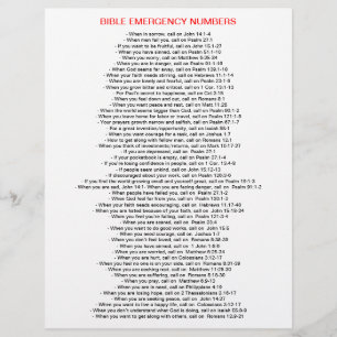 Emergency Bible Numbers  FLYER