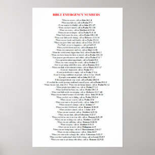 Emergency Bible Numbers POSTER