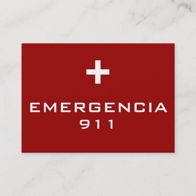 Emergency Cards (Front)