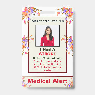 Emergency Contact Alert Medical Illness ID  Badge